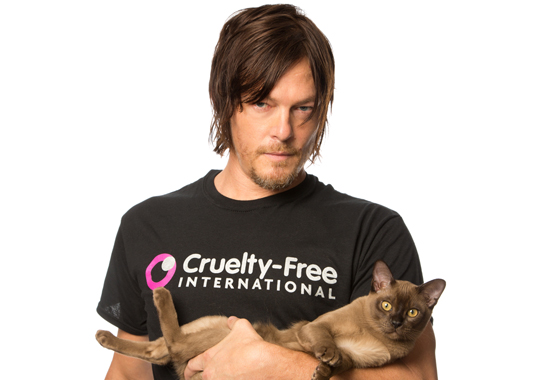 "Join me in supporting the Cruelty Free International call to Congress and the FDA to bring an end to animal testing for cosmetics in the U.S." - Norman Reedus supports the Cruelty Free International campaign to end animal testing for cosmetics in the U.S.