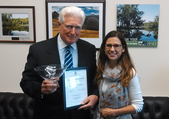 Cruelty Free International presents Congressman Moran with the Lord Houghton Award in recognition of his animal protection work, including introducing the Humane Cosmetics Act which seeks to ban animal testing for cosmetics in the US.