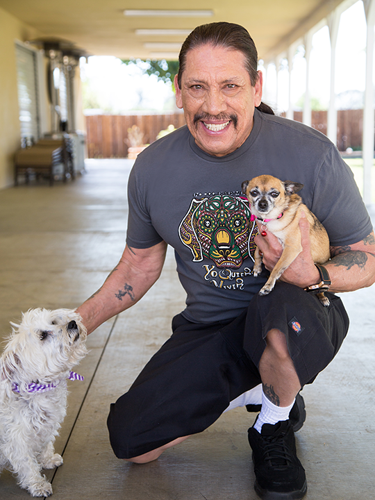 Hollywood tough guy Danny Trejo (Machete, From Dusk till Dawn, Breaking Bad, Sons of Anarchy) wearing the campaign t-shirt