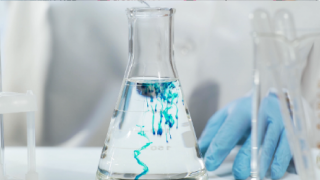 Scientific Glass with coloured liquid