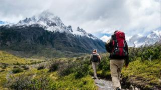 Two people hiking