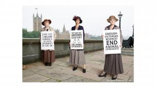 Stars join fight to end animal tests by recreating iconic protest photo | Cruelty Free International Stars join fight to end animal tests by recreating iconic protest photo | Cruelty Free International