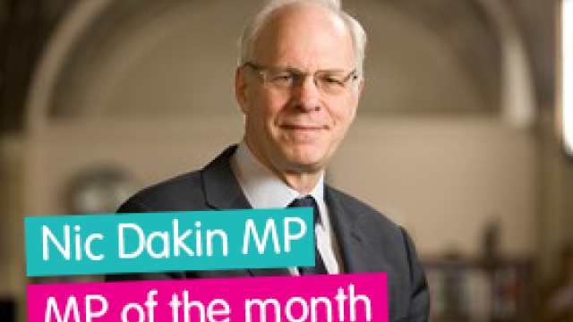 Nic Dakin MP awarded Cruelty Free International MP of the month